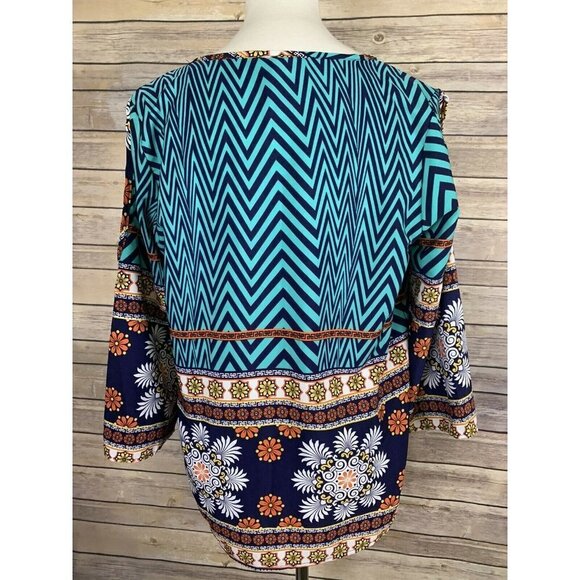 Francescas Medium Blouse Cold Shoulder Boho Floral - Picture 4 of 8